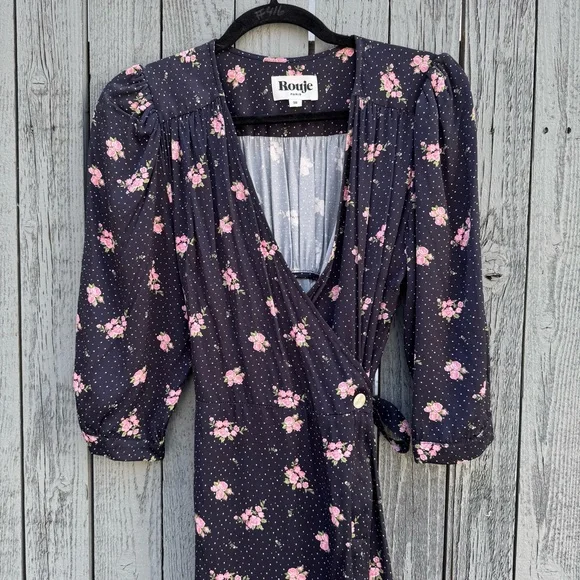 Rouje Cupro wrap midi dress Size 6 - Picture 3 of 6